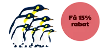 Grupperabat illustration pingviner og splash 15% rabat